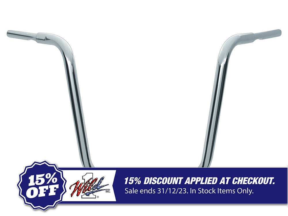 16in. x 1-1/4in. Chubby Ape Hanger Handlebar – Chrome. Fits OEM Softail Springer  1988up.