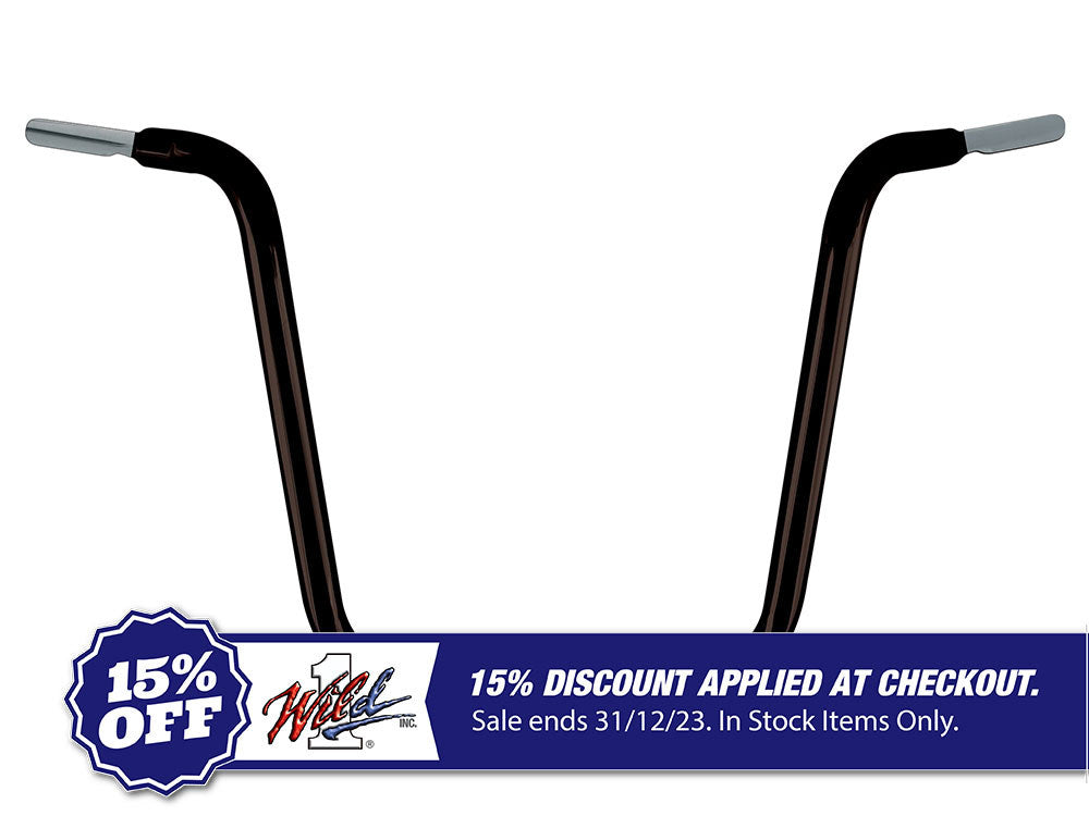 16in. x 1-1/4in. Chubby Ape Hanger Handlebar – Gloss Black. Fits OEM Softail Springer 1988up.