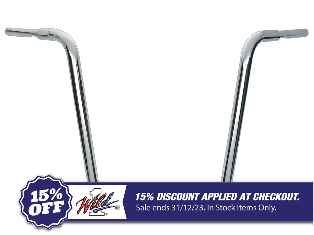 18in. x 1-1/4in. Chubby Ape Hanger Handlebar – Chrome.