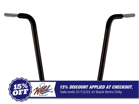 18in. x 1-1/4in. Chubby Ape Hanger Handlebar – Gloss Black.