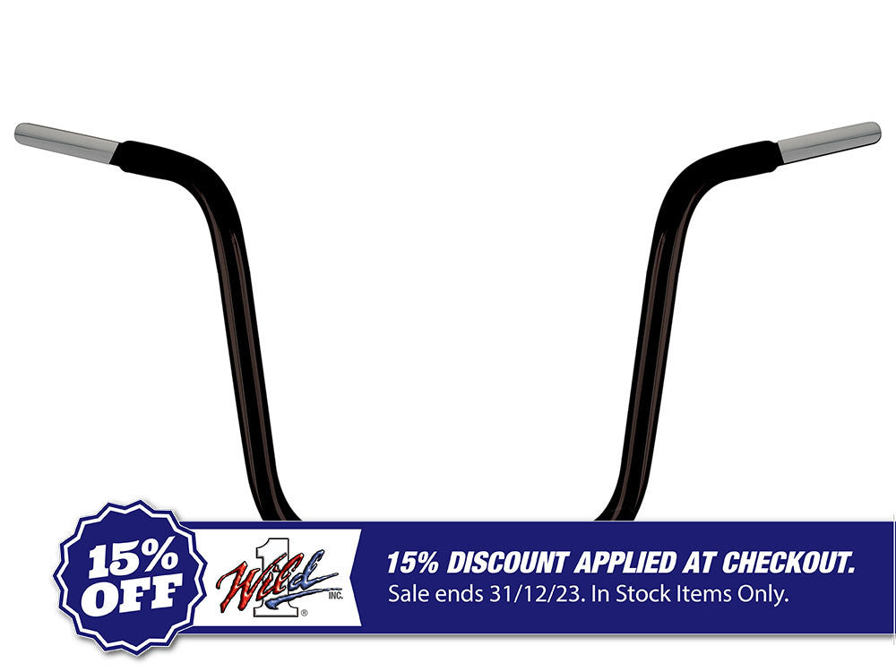 14in. x 1-1/4in. Chubby Ape Hanger Handlebar – Gloss Black.