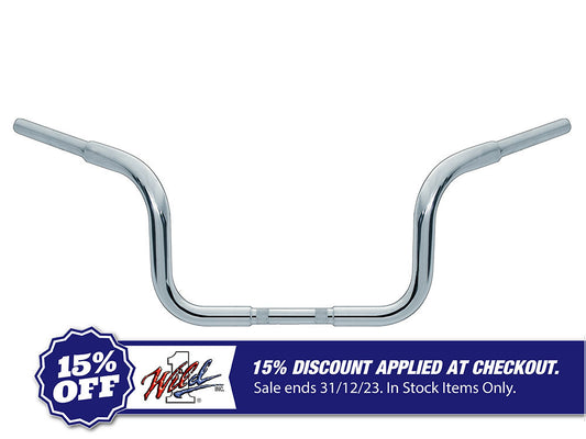 10in. x 1-1/4in. Chubby Bagger Handlebar – Chrome. Fits Touring 1996-2013 with Batwing Fairing.