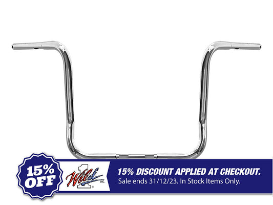 14in. x 1-1/4in. Chubby Bagger Ape Handlebar – Chrome. Fits Ultra and Street Glide Models 1996up