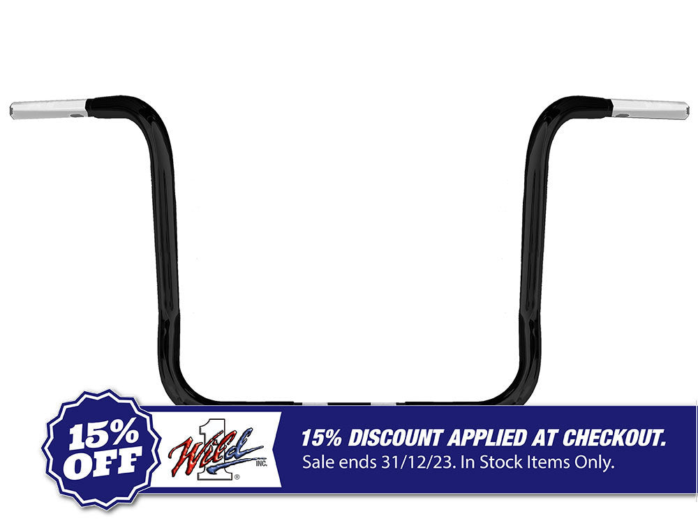 14in. x 1-1/4in. Chubby Bagger Ape Handlebar – Gloss Black. Fits Ultra and Street Glide Models 1996up