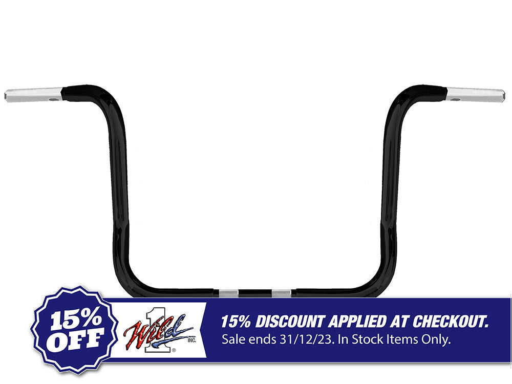 12-1/2in. x 1-1/4in. Chubby Bagger Ape Handlebar – Gloss Black. Fits Ultra and Street Glide Models 1996up