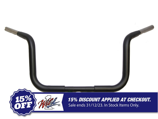 8-1/2in. x 1-1/4in. Chubby Bagger Low Pull Back Handlebar – Gloss Black. Fits Ultra and Street Glide Models 1996up