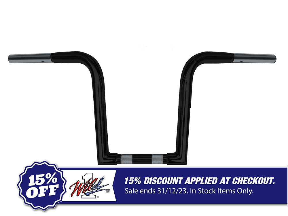 10in. x 1-1/4in. Chubby OutlawZ Ape Hanger Handlebar with Narrow Bottom – Gloss Black.