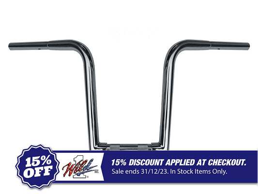 12in. x 1-1/4in. Chubby OutlawZ Ape Hanger Handlebar with Narrow Bottom – Chrome.