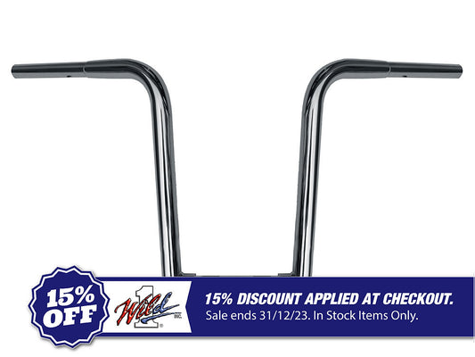 14in. x 1-1/4in. Chubby OutlawZ Ape Hanger Handlebar with Narrow Bottom – Chrome.