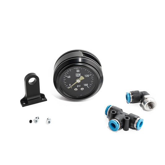 "Milwaukee-Eight" Rocker Box Mounted Air Ride Black Pressure Gauge Kit